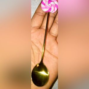 Cute Dessert Shaped Tea Coffee Beverage Stirring Spoon(Light Pink Lollipop)